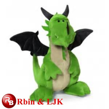 2015 jouet en peluche dragon vert